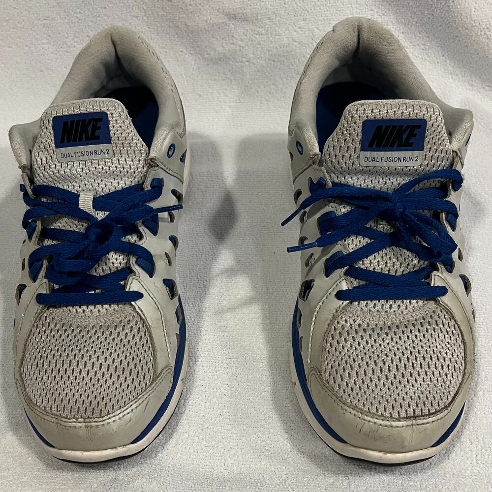 Nike Dual Fusion Run 2 Men SZ 11.5 Grey/Blue Athletic Trainer Shoes 599541-010